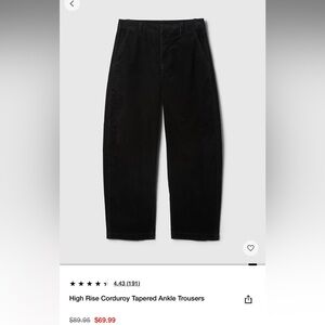 Black Corduroy Tapered Ankle Pants - Gap